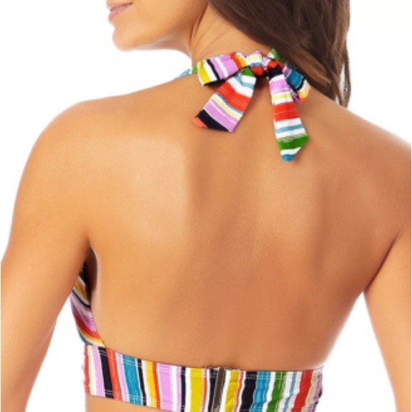 Anne Cole Swim Womens sz S SMALL Painted Sky Striped Triangle Tie - Picture 2 of 11